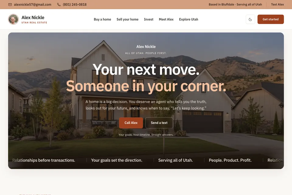 Alex Nickle website homepage